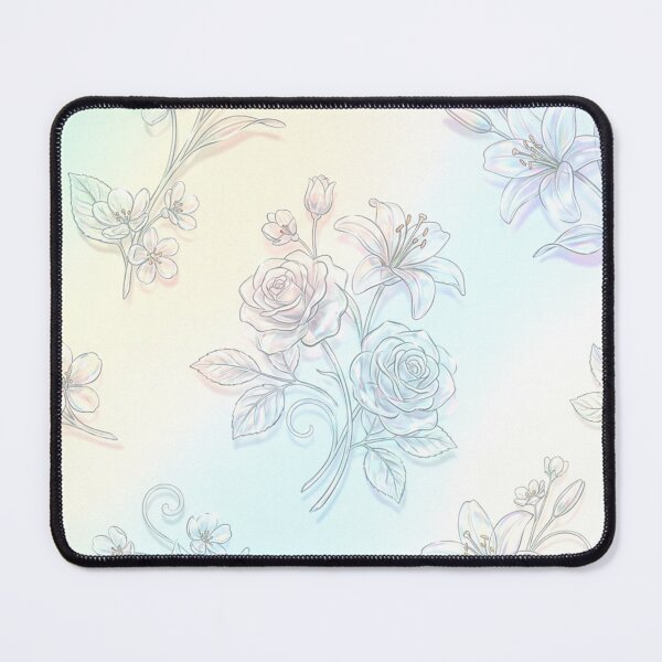 Item preview, A delicate floral pattern with roses and lilies on a soft pastel background designed and sold by Creative88Art.