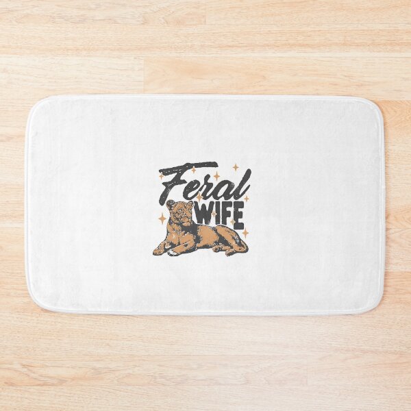 Item preview, Feral Wife Lioness Illustration — Retro Sarcastic Animal Typography designed and sold by Colorful-Garden.