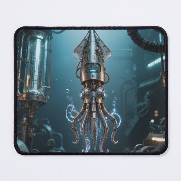 Item preview, Atompunk Robot Squid Retro Futuristic Sci-Fi designed and sold by SynthRaccoon.