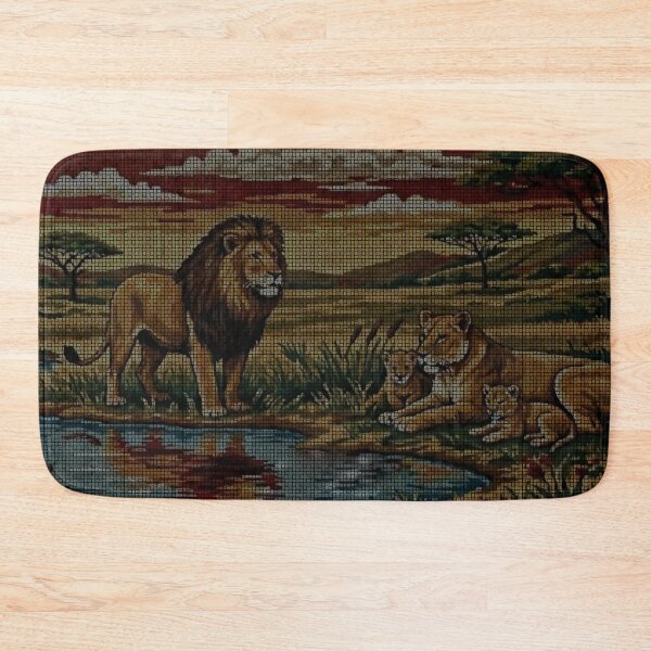 Item preview, Vintage Balkan Rug Lion Pride Design designed and sold by CurlewShop.