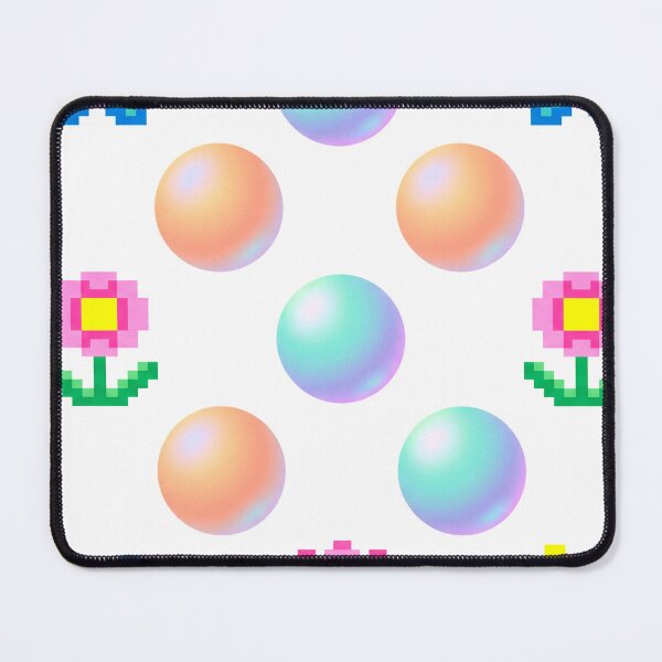 Item preview, A colorful pixel art pattern of flowers and bubbles on a white background designed and sold by Creative88Art.