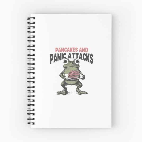 Item preview, Pancakes and Panic Attacks — Funny Retro Frog Illustration designed and sold by Colorful-Garden.