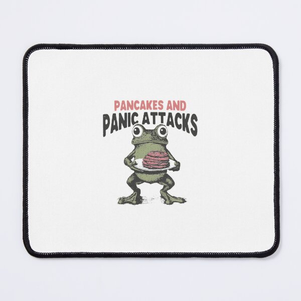 Item preview, Pancakes and Panic Attacks — Funny Retro Frog Illustration designed and sold by Colorful-Garden.