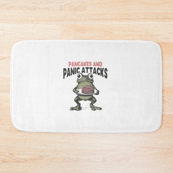 Item preview, Pancakes and Panic Attacks — Funny Retro Frog Illustration designed and sold by Colorful-Garden.