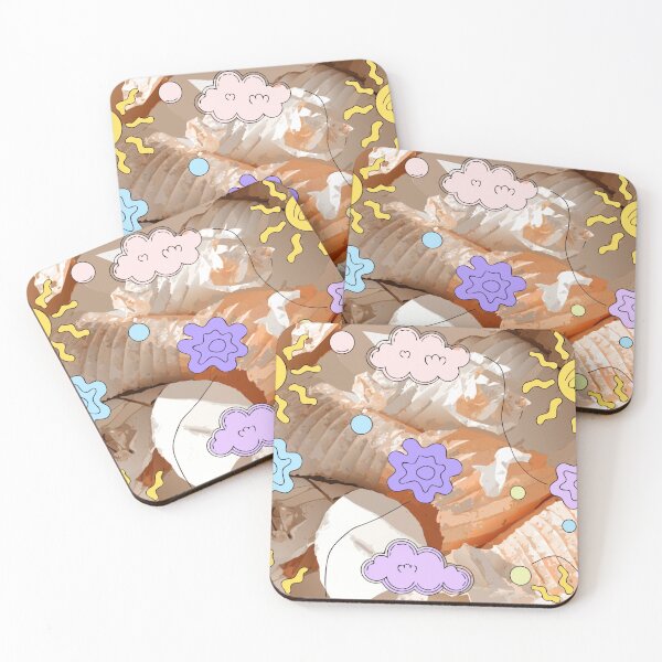 Item preview, A colorful illustration of seashells with cartoon sun and cloud designs designed and sold by Creative88Art.