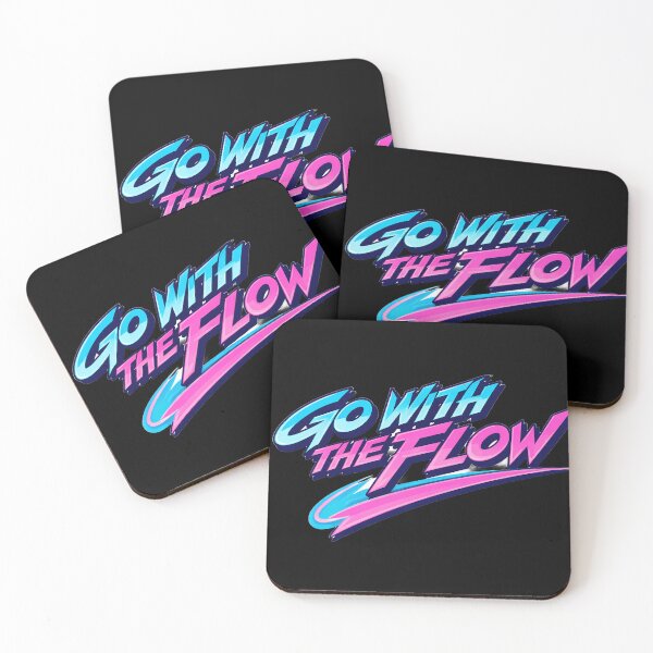Item preview, Go With The Flow 80s Retro Wave Typography | Neon Retro Motivation designed and sold by Art-Selling.