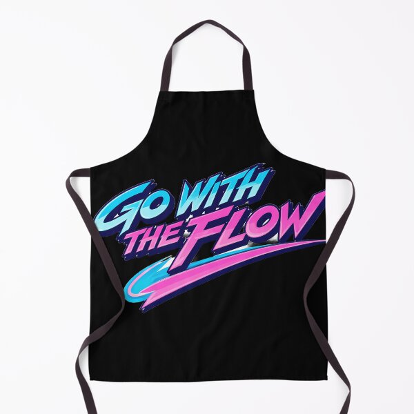 Item preview, Go With The Flow 80s Retro Wave Typography | Neon Retro Motivation designed and sold by Art-Selling.