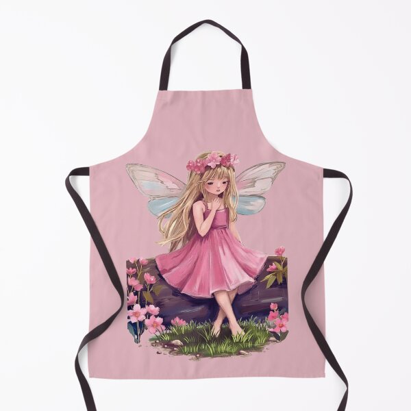 Item preview, Cute Anime Fairy — Pink Kawaii Fairy Girl with Butterfly Wings, Soft Cottagecore Fantasy Art designed and sold by INKandSOULbyLUNA.