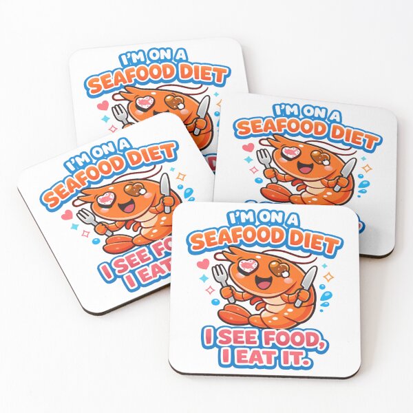 Item preview, I'm on a Seafood Diet I See Food I Eat It – Funny Food Humor Design designed and sold by rushaib.