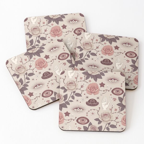 Item preview, Vintage Mystic Botanical Pattern - Esoteric Roses & Third Eye Art designed and sold by MinervasCrafts.