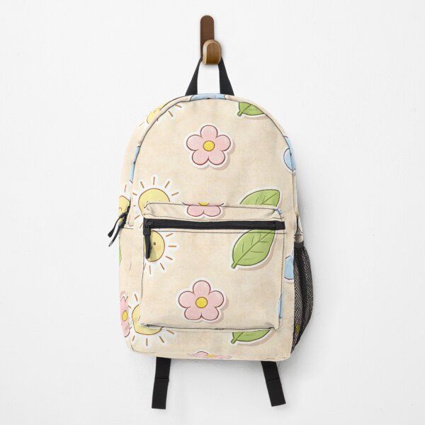 Item preview, A colorful pattern of cartoon flowers and clouds on a beige background designed and sold by Creative88Art.
