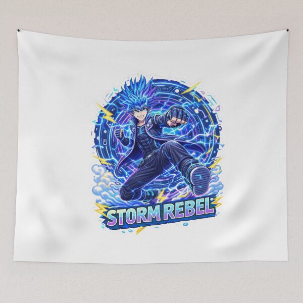 Item preview, Storm Rebel Blue Lightning Electric Power Graphic designed and sold by RickyStick.