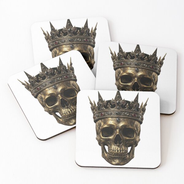 Item preview, Dark Crown Skull Gold Design – Gothic King Aesthetic – Luxury Skull Art T-Shirt, Sticker, Poster designed and sold by Black Throne.