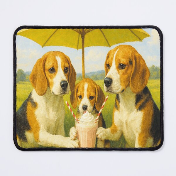 Item preview, Family of beagles sharing a delicious painted smoothie designed and sold by the artedivino.