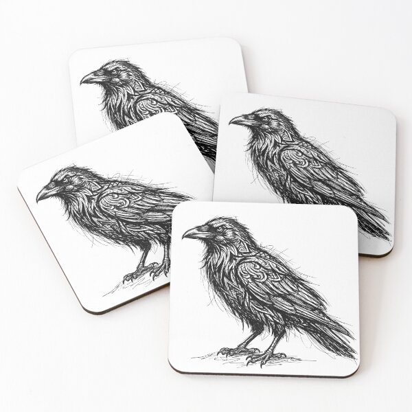 Item preview, Raven in Sketched Tattoo Style designed and sold by ClearStatements.