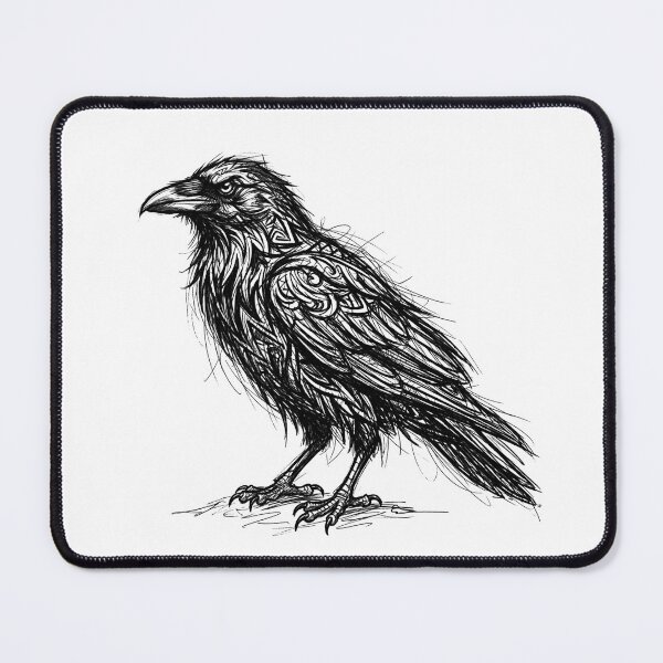 Item preview, Raven in Sketched Tattoo Style designed and sold by ClearStatements.