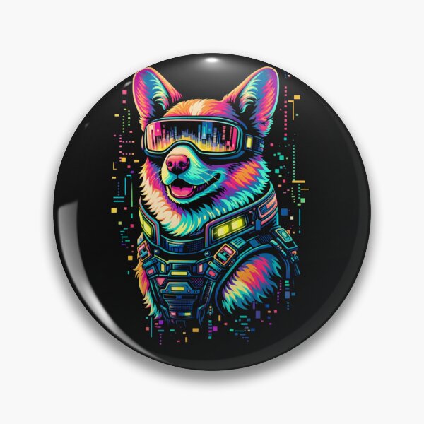 Item preview, Cyberpunk Corgi Neon – Synthwave Futuristic Dog Aesthetic designed and sold by GenArtWear.
