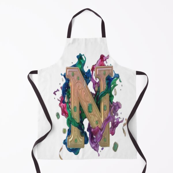 Item preview, Vibrant Ink Splash N Monogram - Artistic Gold Filigree & Colorful Droplets designed and sold by KalamAura.