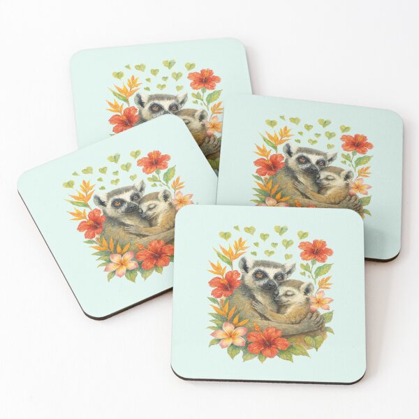 Item preview, Maternal love of lemurs in a rainforest designed and sold by the artedivino.