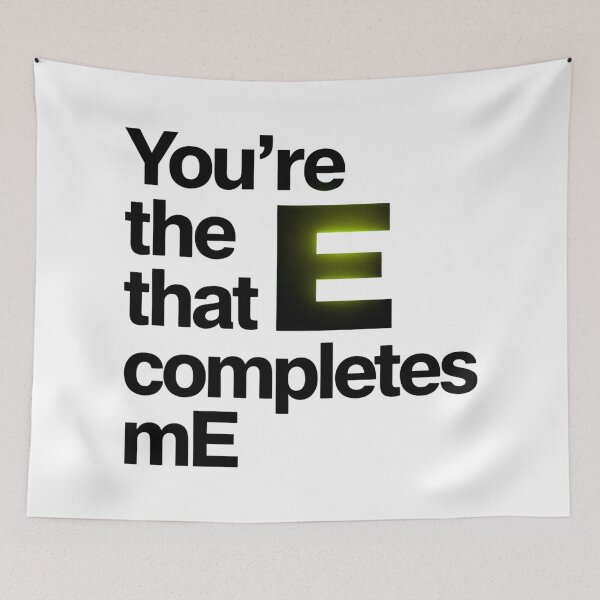 Item preview, You’re the E that completes mE” Typography Design – Playful Love Pun, Cute Word Art Sticker & T-Shirt designed and sold by MagicMakerPh.