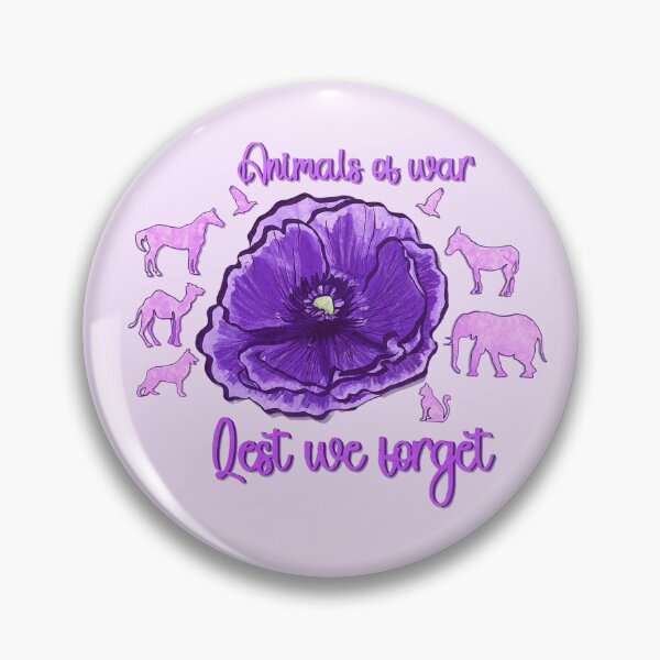Item preview, Lest we forget - Animals of war purple poppy designed and sold by Amberroseartau.