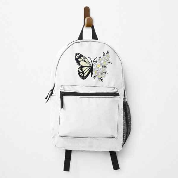 Item preview, Butterfly Floral Aesthetic Design | Black White Butterfly with Daisy Flowers | Nature Inspired Art designed and sold by PixelVibe Art.