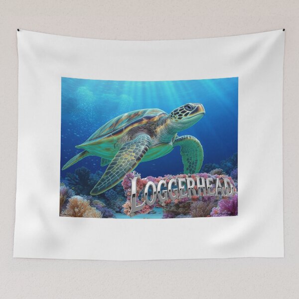 Item preview, Loggerhead Sea Turtle Print designed and sold by Lichentroupe63.