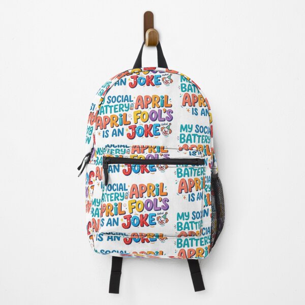 Item preview, Colorful My Social Battery is an April Fool’s Joke Typography designed and sold by TITAN AESTHETICS .