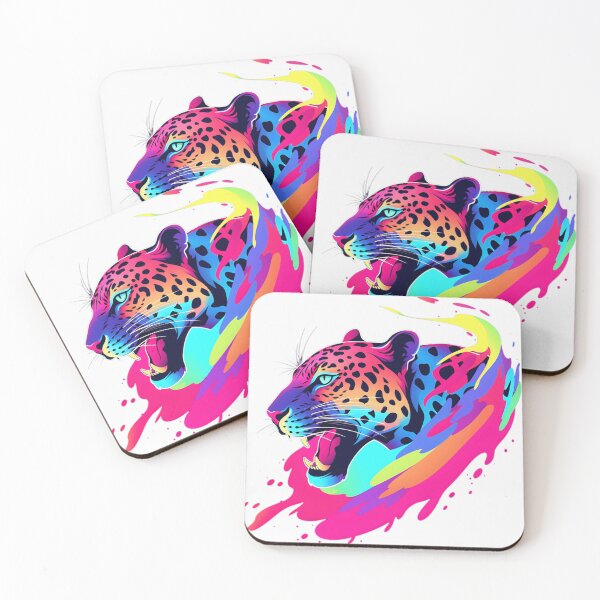 Item preview, Neon Leopard Roaring Wild Big Cat designed and sold by UrraxQe.