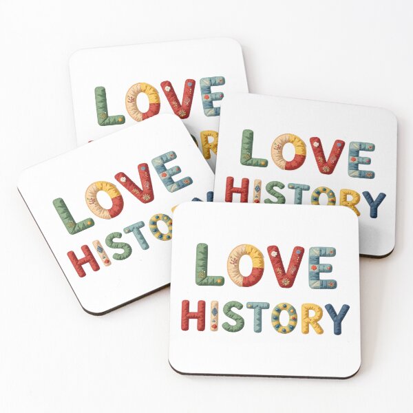 Item preview, LOVE HISTORY - IN COLORFUL FAUX LETTERING designed and sold by AlexOBrienArt.