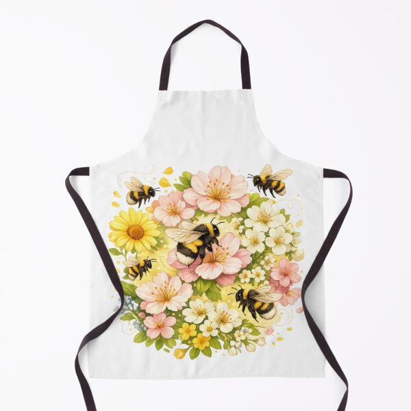Item preview, Spring Bee Design – Bumblebees & Blossoms in Pastel | Nature T-Shirt Motif designed and sold by CoolContent Factory.