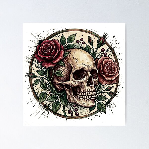 Item preview, Grunge Skull & Roses designed and sold by dhananjay85.