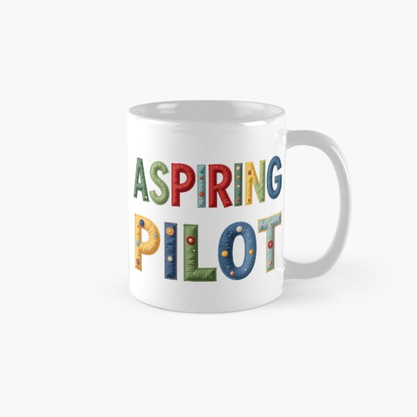 Item preview, ASPIRING PILOT - IN COLORFUL FAUX LETTERING designed and sold by AlexOBrienArt.