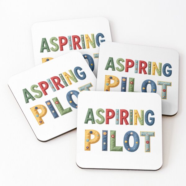 Item preview, ASPIRING PILOT - IN COLORFUL FAUX LETTERING designed and sold by AlexOBrienArt.