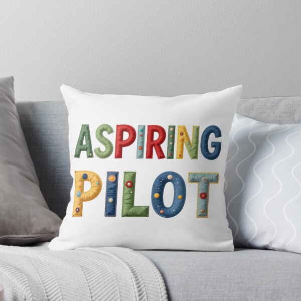 Item preview, ASPIRING PILOT - IN COLORFUL FAUX LETTERING designed and sold by AlexOBrienArt.