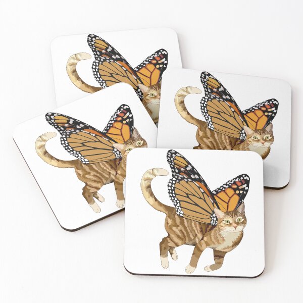 Item preview, Ginger Tabby Monarch Butterfly Cat designed and sold by Carleah Unique.