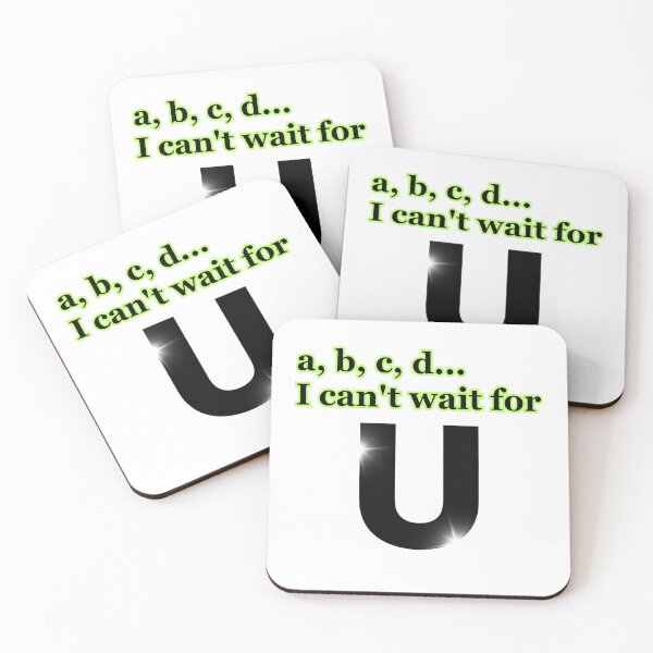 Item preview, A, B, C, D… I Can’t Wait for U” Typography Design – Playful Gen Z Love Pun, Minimalist Sticker & T-Shirt designed and sold by MagicMakerPh.