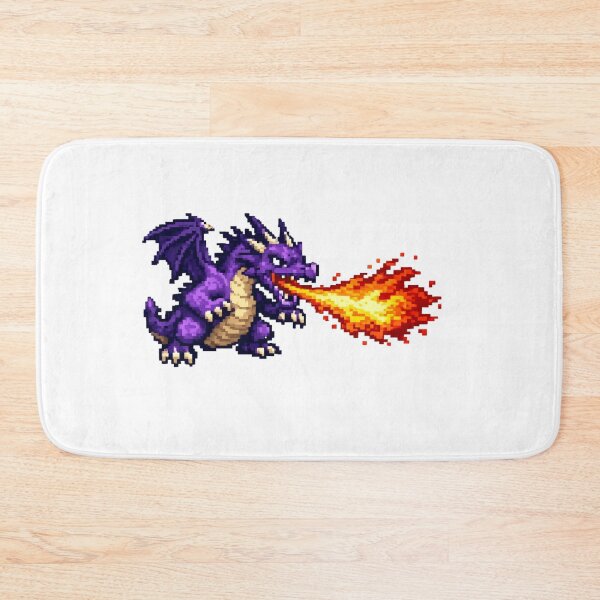 Item preview, Purple Fire Dragon – Pixelated Creature in Action designed and sold by NextNoob485.