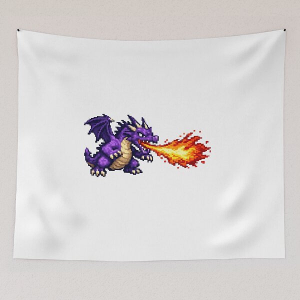 Item preview, Purple Fire Dragon – Pixelated Creature in Action designed and sold by NextNoob485.