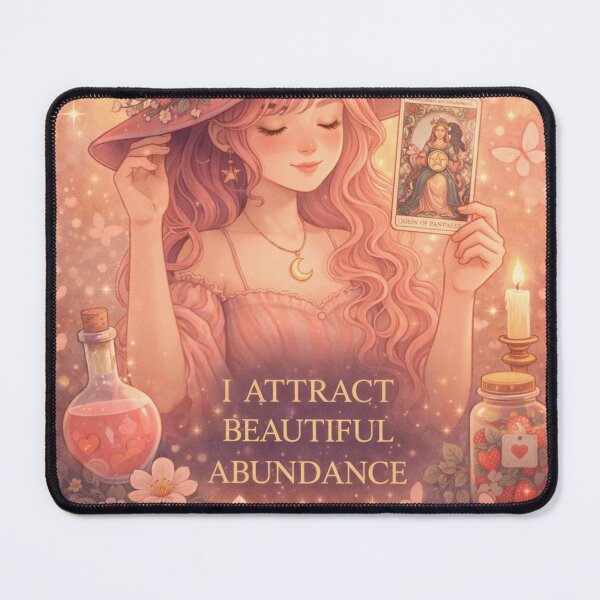 Item preview, I Attract Beautiful Abundance – Tarot Queen Witch designed and sold by MrsMimpi.