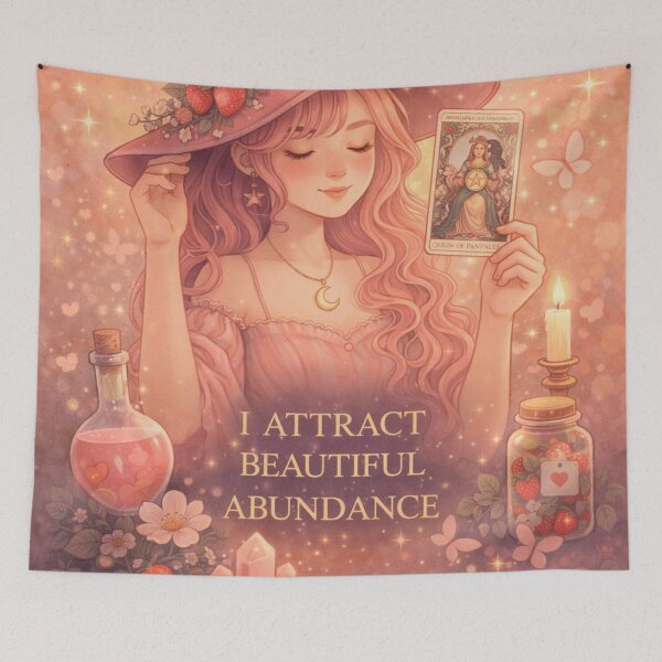 Item preview, I Attract Beautiful Abundance – Tarot Queen Witch designed and sold by MrsMimpi.