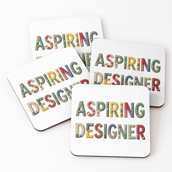 Item preview, ASPIRING DESIGNER - IN COLORFUL FAUX LETTERING designed and sold by AlexOBrienArt.