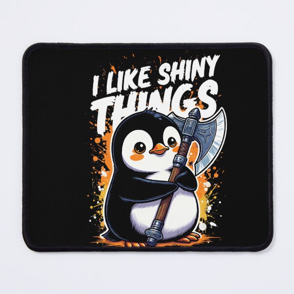 Item preview, Cute Penguin I Like Shiny Things Battle Axe designed and sold by TshirtsOnline-.