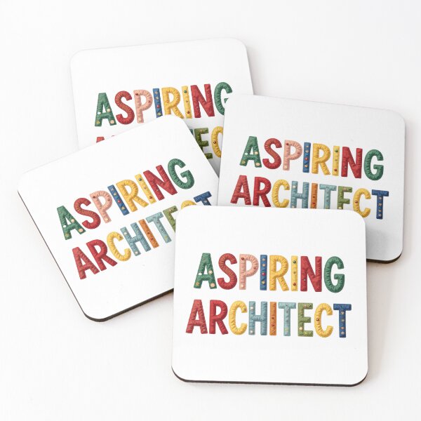 Item preview, ASPIRING ARCHITECT - IN COLORFUL FAUX LETTERING designed and sold by AlexOBrienArt.