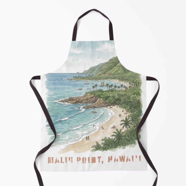 Item preview, The Topographical Antidote: Maliu Point, Hawai'i – Vintage Tropical Travel Art Print designed and sold by FreiherrPK.
