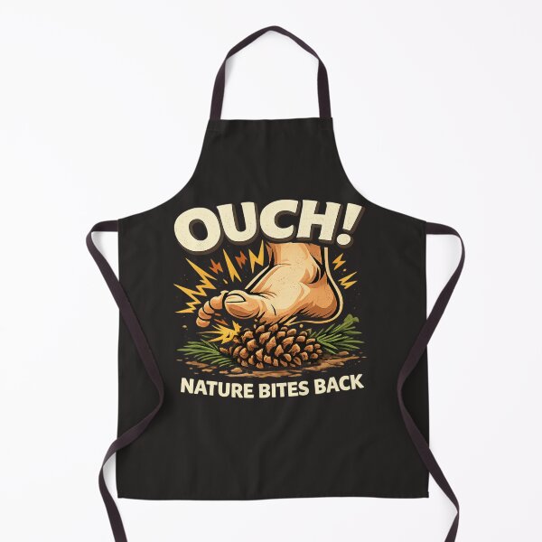 Item preview, Nature Bites Back Pine Cone Barefoot Hiking Funny Camping T-Shirt designed and sold by KRBN-Studio.