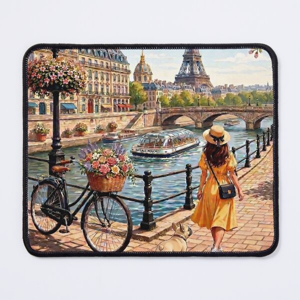 Item preview, Paris Vintage Travel Illustration – Eiffel Tower & Spring Blossoms designed and sold by varunmav.