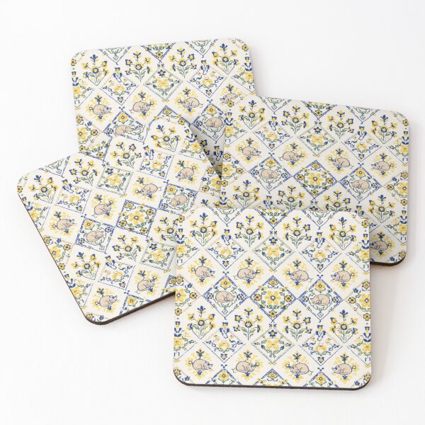 Item preview, Ukrainian Vyshyvanka Sleeping Cats - Yellow Blue Embroidery Pattern designed and sold by LittleKnight.