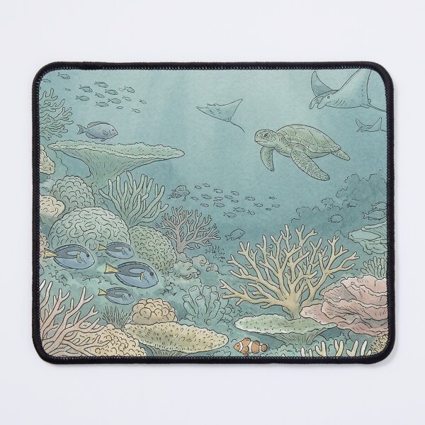 Item preview, Sunlit Sea Turtle of the Great Barrier Reef - Vibrant Coral Marine Art designed and sold by FreiherrPK.