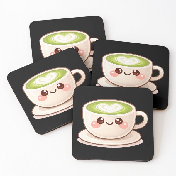 Item preview, Cute Matcha Latte Kawaii Food Character designed and sold by ImagenFusionP.